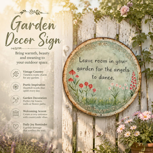 ✨ Angel Dance Round Metal Wall Sign