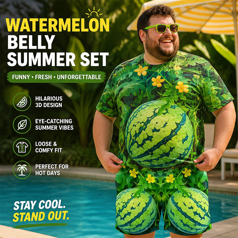 🍉 Funny Watermelon‑Print T‑Shirt & Shorts Set | Casual Summer Outfit