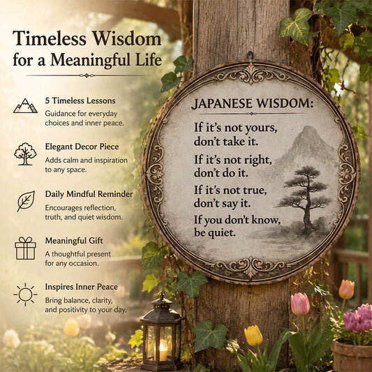 🍂 Vintage Eastern Wisdom Wall Plaque | Calm Slow‑Living Home Decor