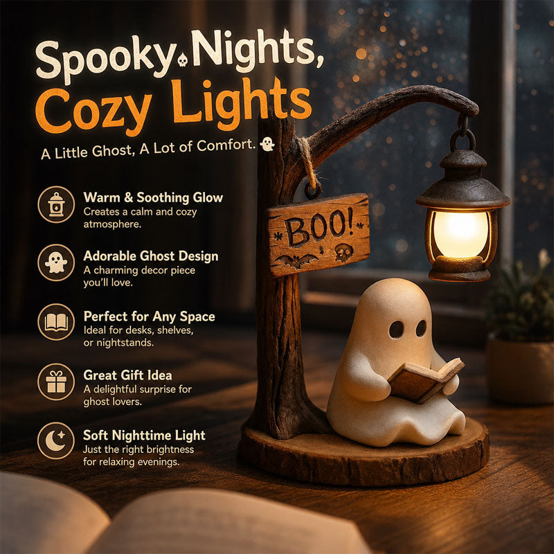Cosy Lit Ghost Ornament – Gentle Soft Halloween Table Lamp For Cottage Homes 🍂