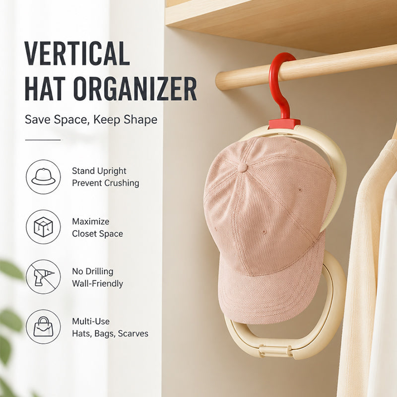 Apple Hat Hook - Door Back Series Household Scarf Hat Organizer, Punch-Free Baseball Cap Display Rack
