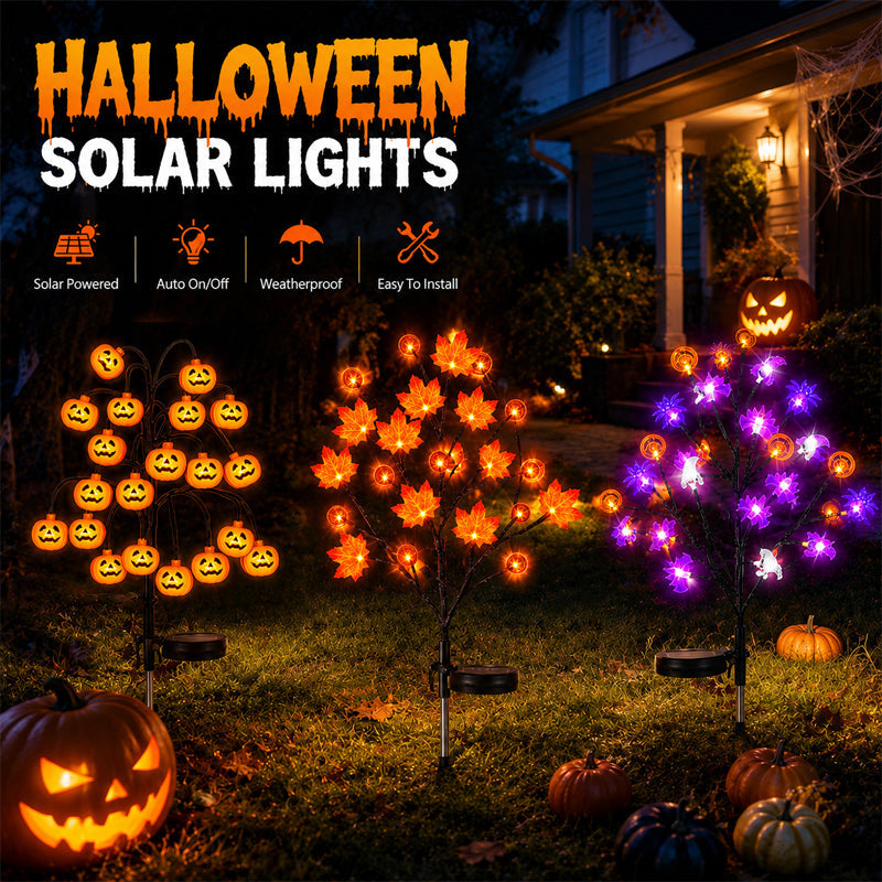 Solar Powered Halloween Twig Lights | Outdoor Pathway Decor