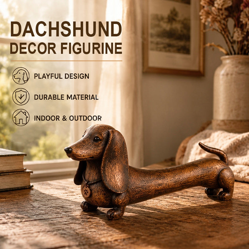 Vintage Christmas Dachshund Shelf Sitter | Festive Mantelpiece Ornament For Dog Lovers
