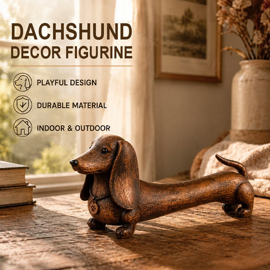 Vintage Christmas Dachshund Shelf Sitter | Festive Mantelpiece Ornament For Dog Lovers