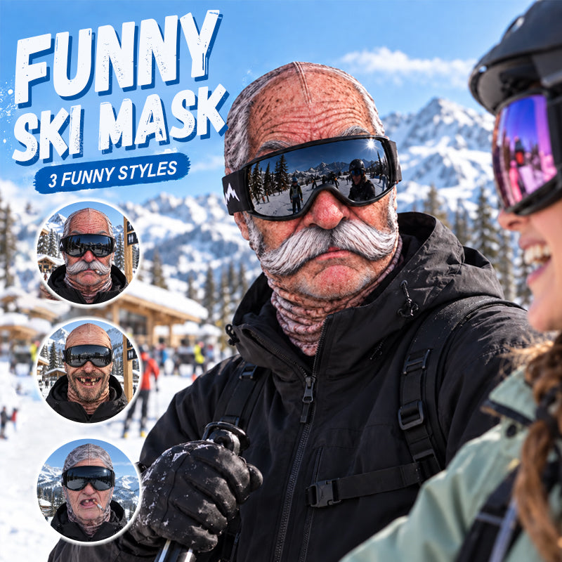 🎿 Funny Realistic Face Ski Balaclava | Slopes Party Winter Group Gear