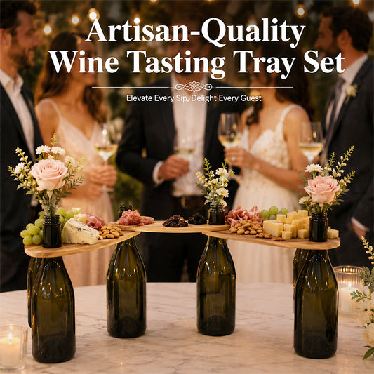 Handmade Wine Flight Serving Tray Set | Ideal For Home Wine Tastings