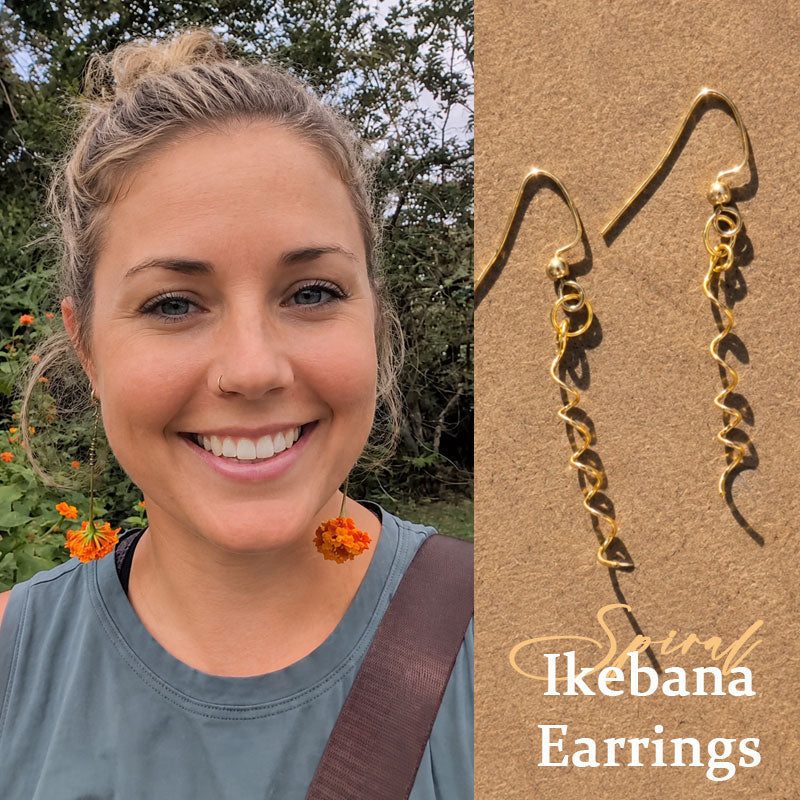 Spiral Ikebana Floral Earrings – Stunning Minimal Botanical Jewellery 🌸
