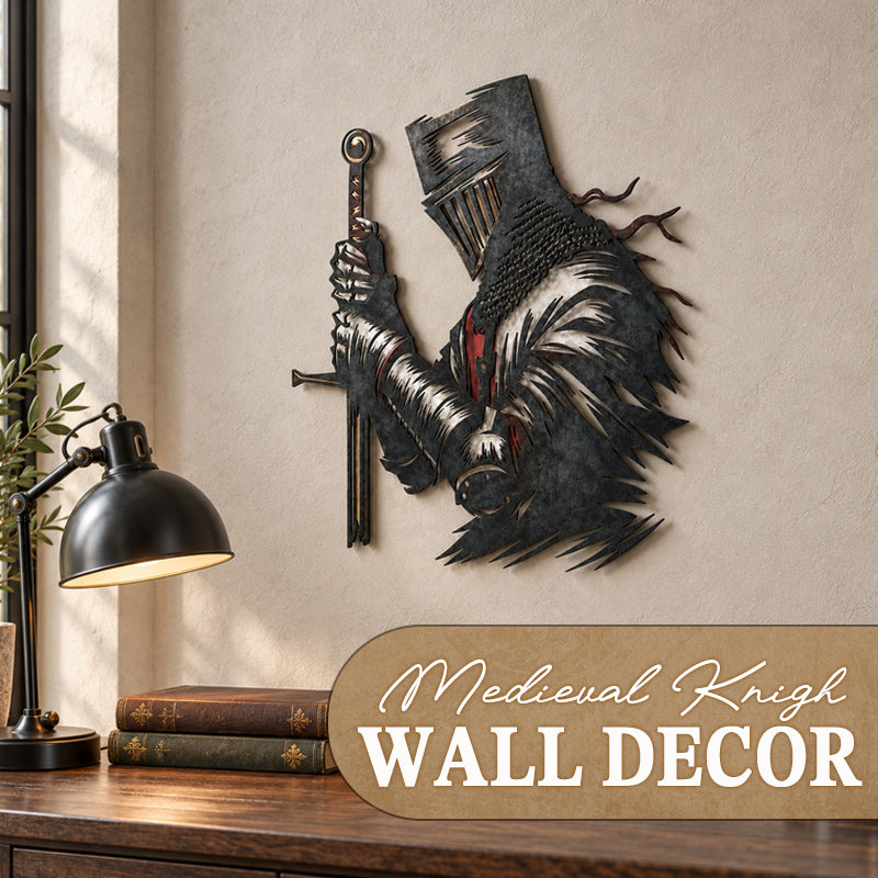 ⚔️ Medieval Knight Metal Wall Decor | Vintage Gothic Home Art, Gift For Him