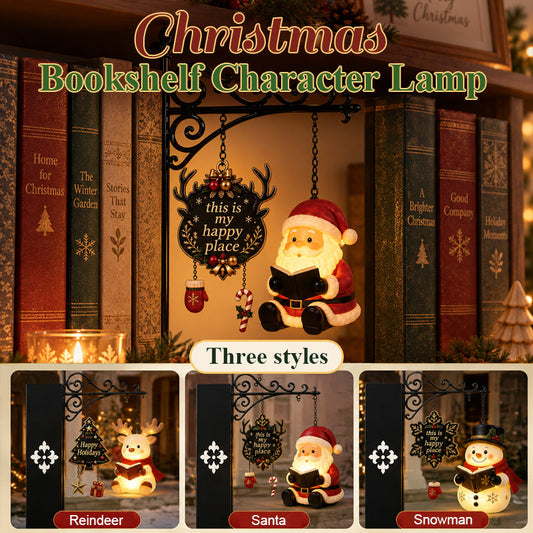 Christmas Bookshelf Character Lamp | Festive LED Shelf Decor Light