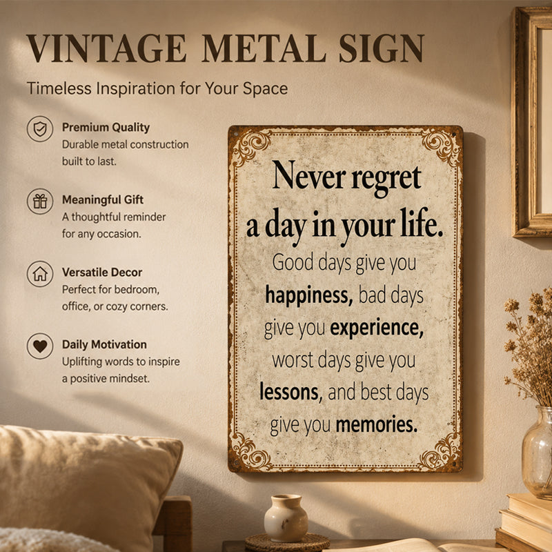✨ Vintage Motivational Metal Wall Plaque | Living Room & Hallway Decor