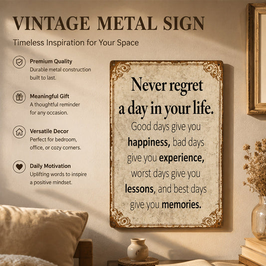 ✨ Vintage Motivational Metal Wall Plaque | Living Room & Hallway Decor