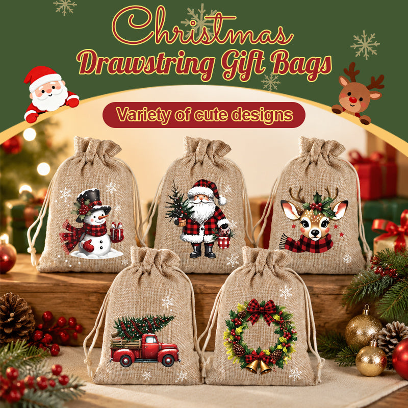 🎄 Christmas Drawstring Gift Bags