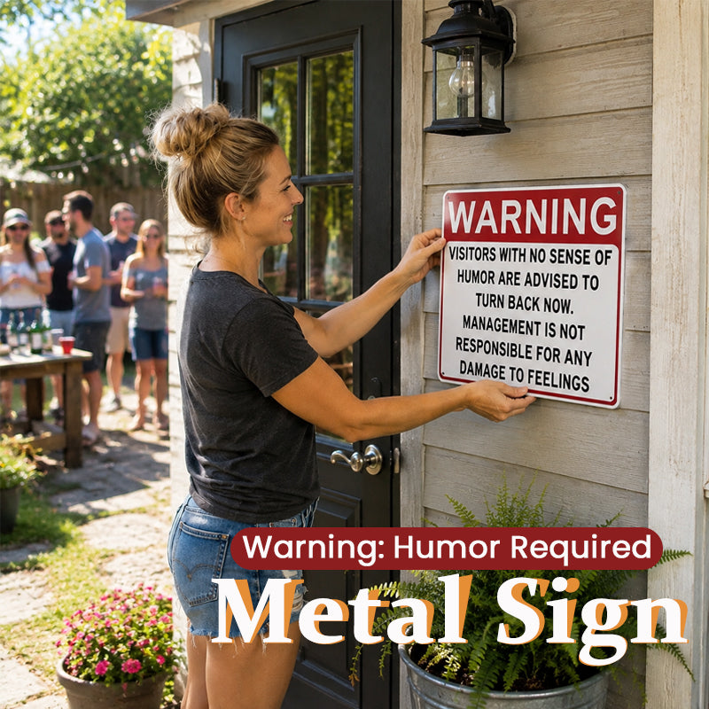 😂 Humorous Warning Door Sign | Fun Quirky Door Decoration