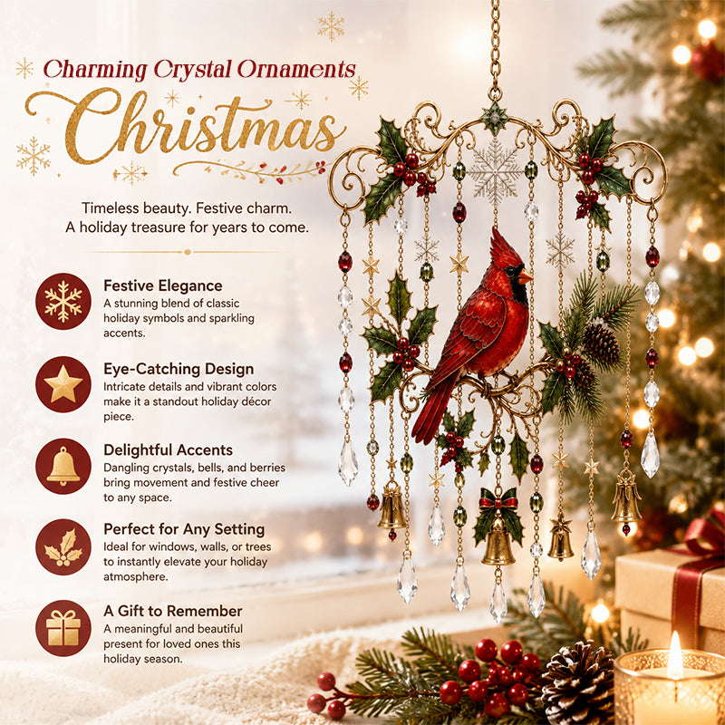 Sparkly Crystal Christmas Hanging Ornaments | Festive Window & Tree Decor