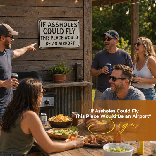 😏✈️ “If Jerks Could Fly” Vintage Metal Wall Sign | Bar & Man‑Cave Decor