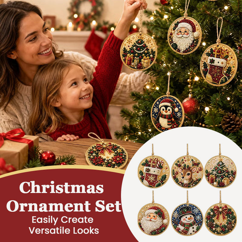 DIY Christmas Ornament Set 6-Piece Round Desig