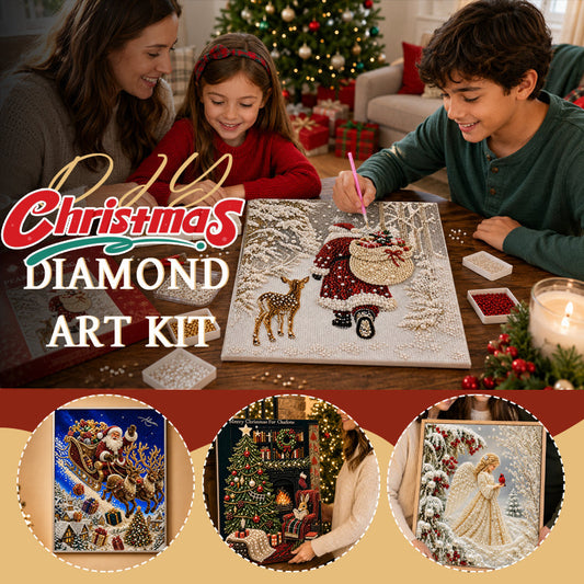 Christmas Reindeer Diamond Painting Art Kit – Festive DIY Crystal Art Set For Adults & Children Xmas Craft Decor