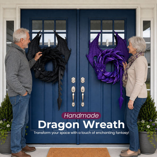 Handmade Dragon Wreath – Unique Fantasy Front Door & Wall Decor