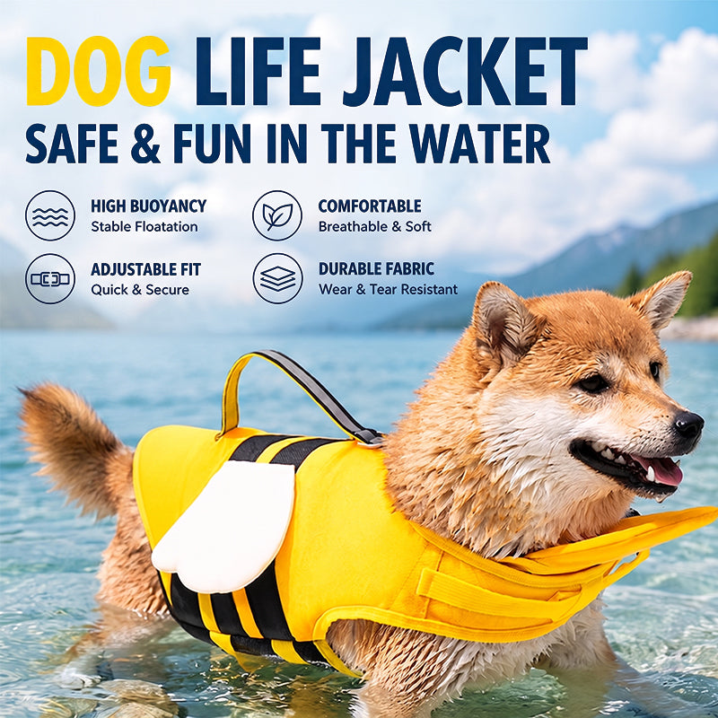 🐶 Cute Dog Life Jacket | Pet Swimming Safety Flotation Vest