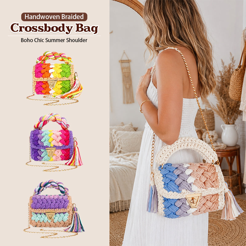 ✨Handwoven Braided Crossbody Bag - Boho Chic Summer Shoulder