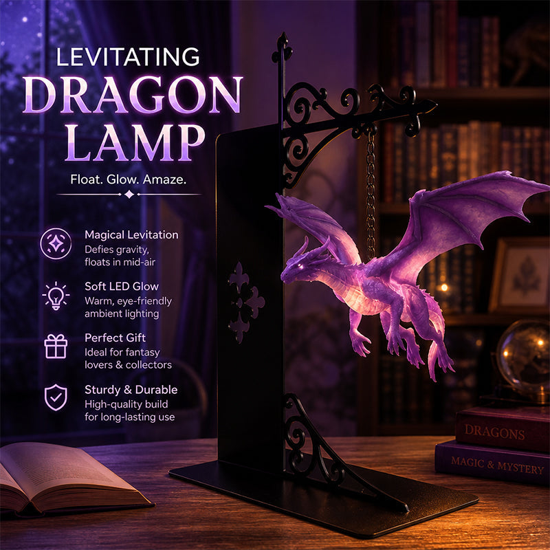 🐉 Limited Offer | Magical Floating Dragon Bookshelf Lamp – Fantasy LED Dragon Night Light For Kids & Adult Bedrooms