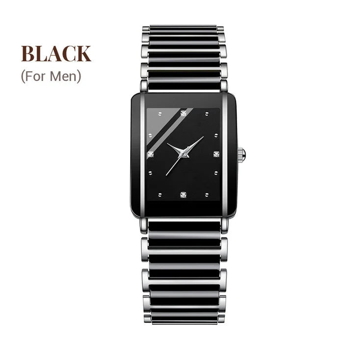 ⌚ Elegant Ceramic Band Watch — 3ATM Water Resistant, Quartz, Gift Box Included