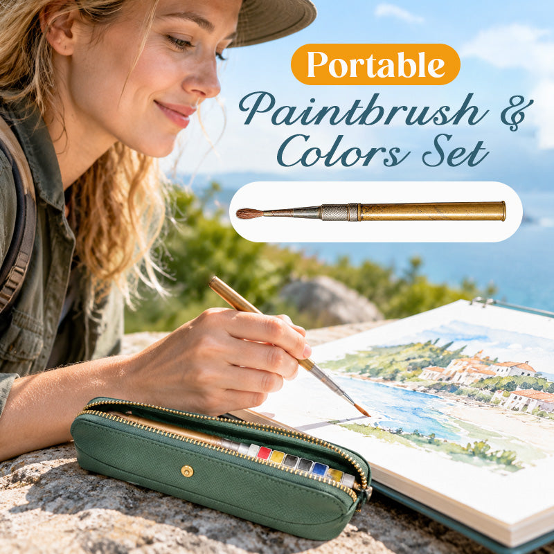Portable Watercolour Painting Set – Compact Brush & Paint Kit