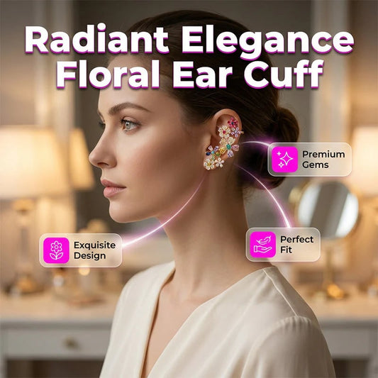 🌸Vibrant Floral Crawler Earrings – Multicolor Rhinestone, Lightweight, Hypoallergenic 💎