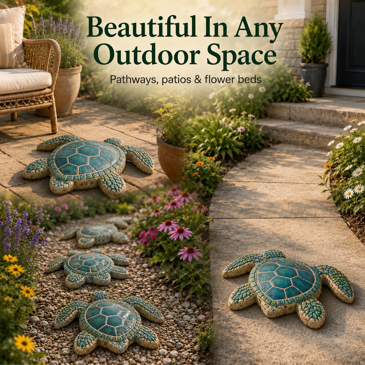 🌊 Reusable Ocean Themed Garden Art Mould | DIY Garden Ornament Mould