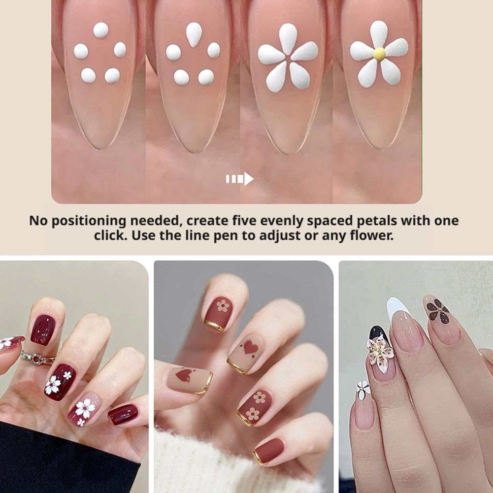 5-Petal Flower Nail Dotting Tool Pen