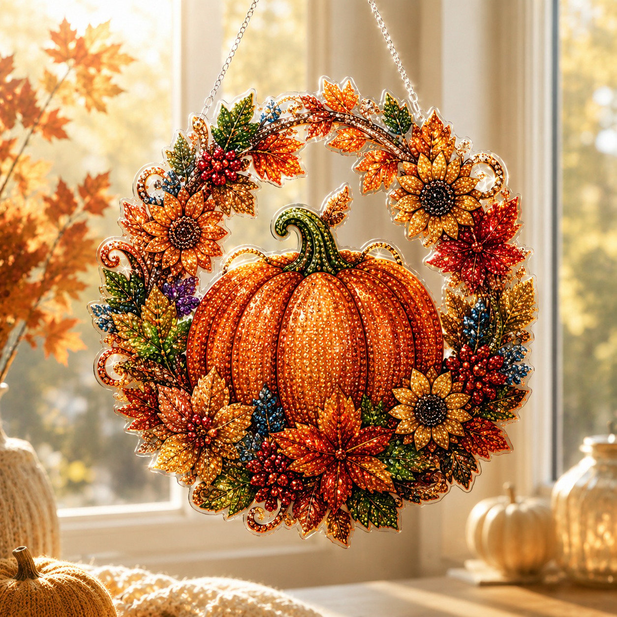 🎃 Limited Offer | Lucky Black Cat Moon Crystal Art Hanging Ornament Kit – Wholesome Family-Friendly Autumn Halloween DIY Craft Set