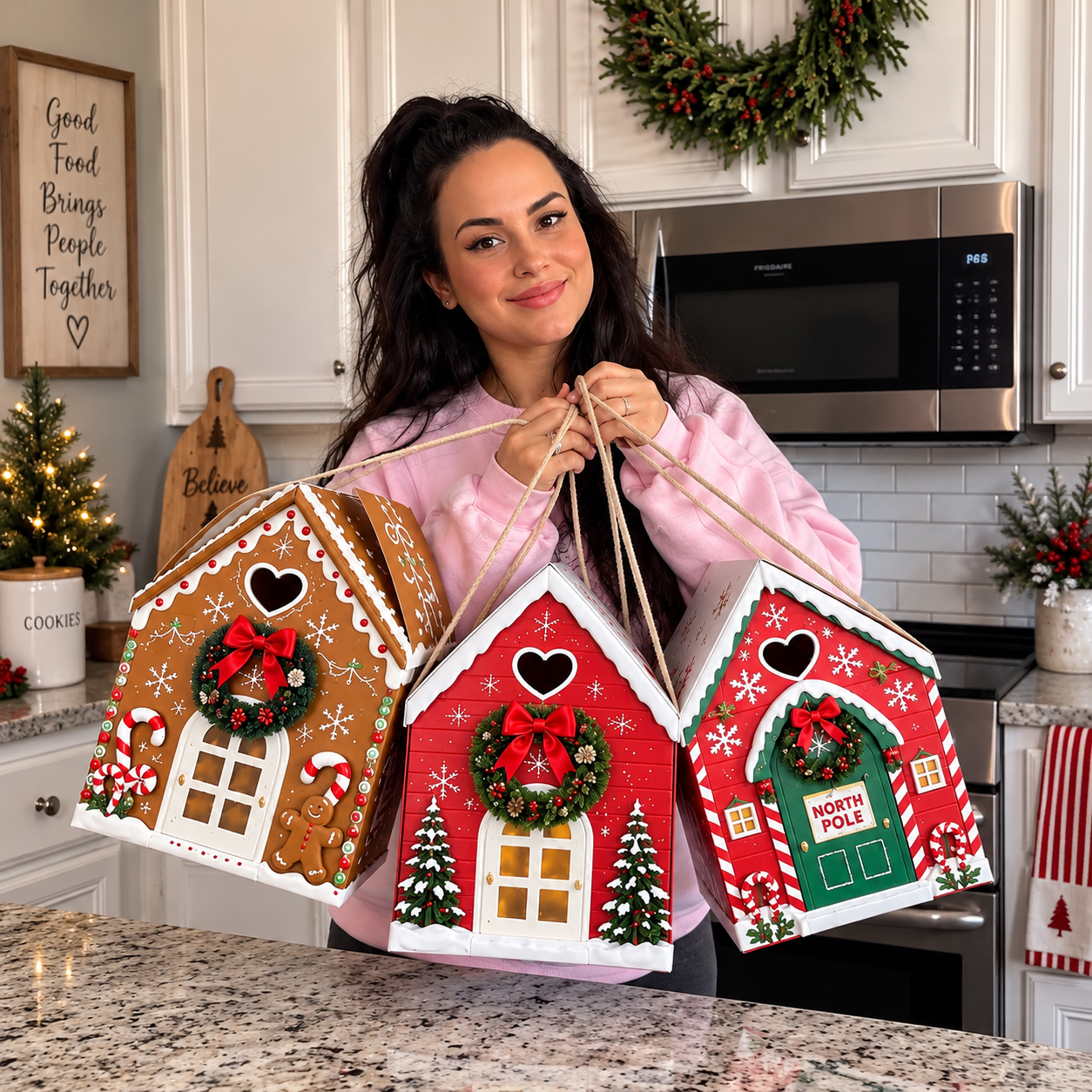 Christmas Magic House Gift Box – Creative 3D Handheld Holiday Gift Packaging