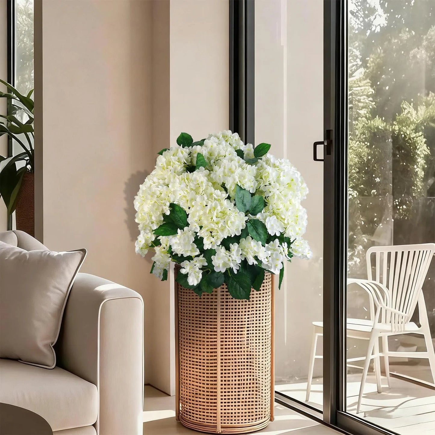 Weatherproof Outdoor Artificial Hydrangeas UV Waterproof Garden Decor