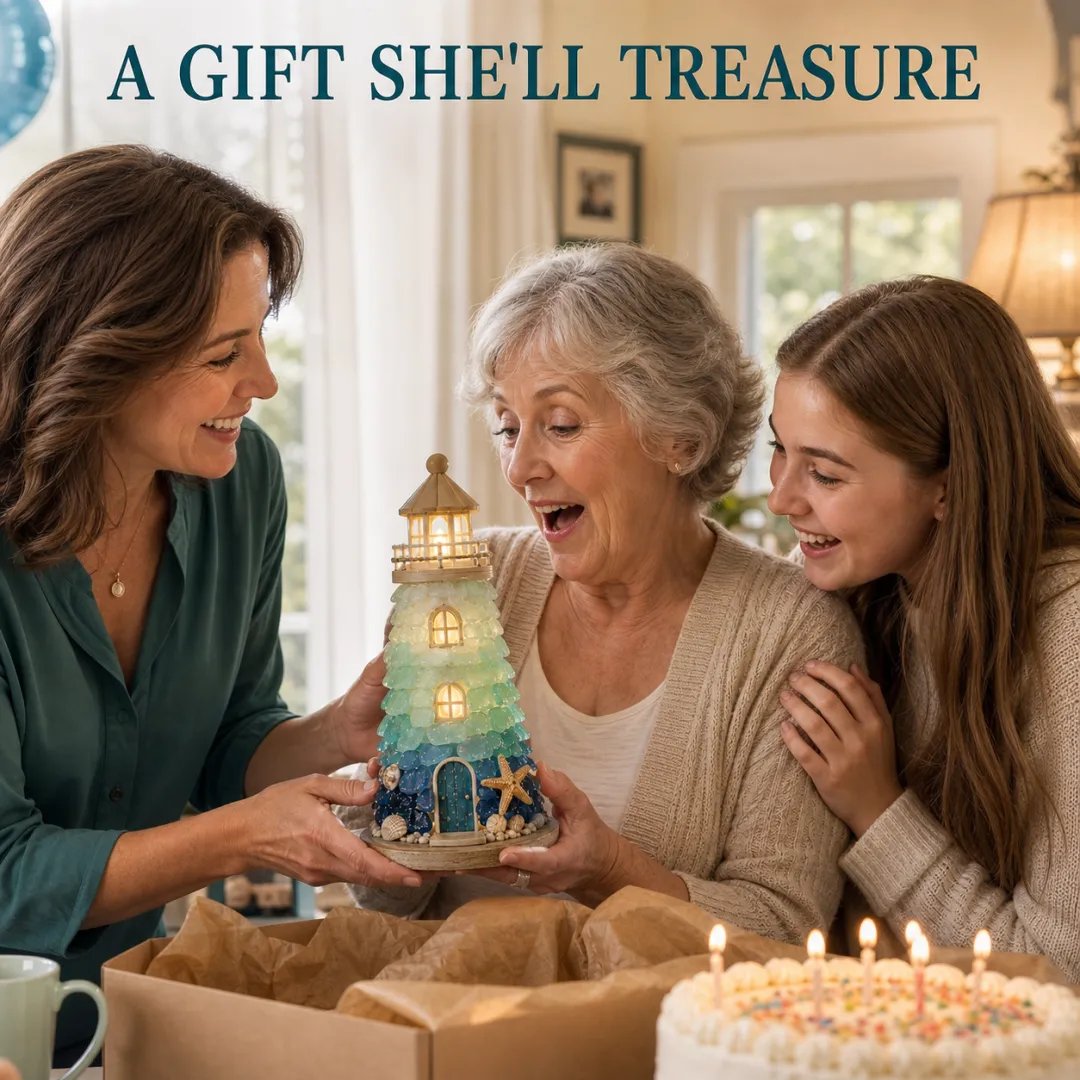 💥 LAST DAY 50% OFF - 💙 DIY Sea Glass Lighthouse Kit – Light-Up Coastal Craft & Handmade Home Decor