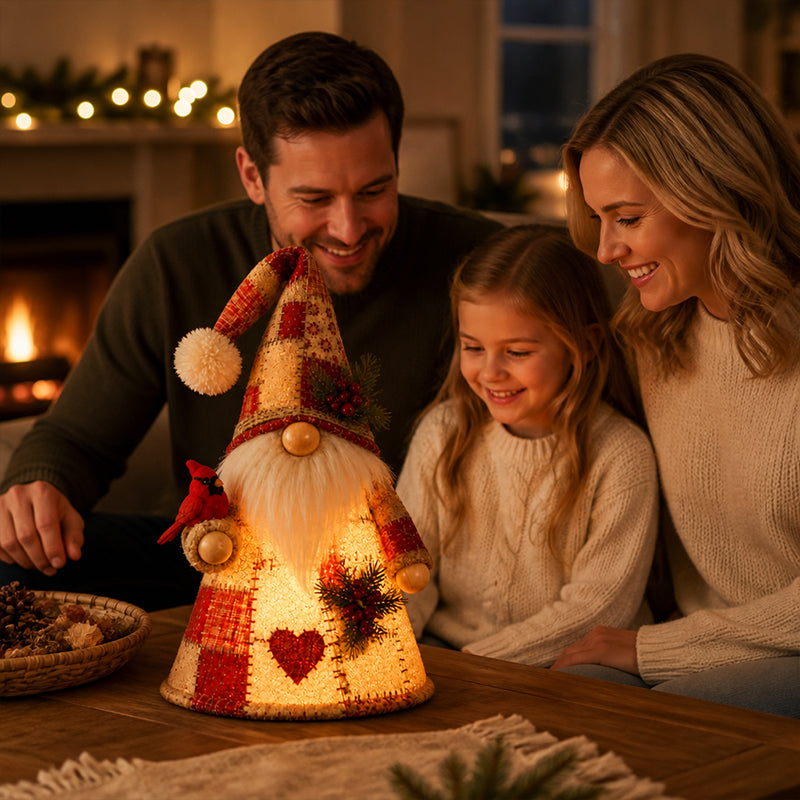 Gnome Night Light | Cute LED Garden Gnome Lamp, Indoor Bedroom Decor Nightlight