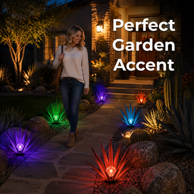 Metal Agave Solar‑Powered Light | Waterproof Outdoor Garden Ornament
