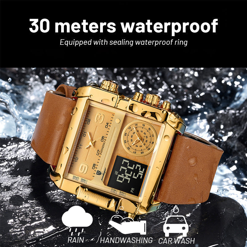 Elektronische Herren-Quarzuhr mit Dual-Display