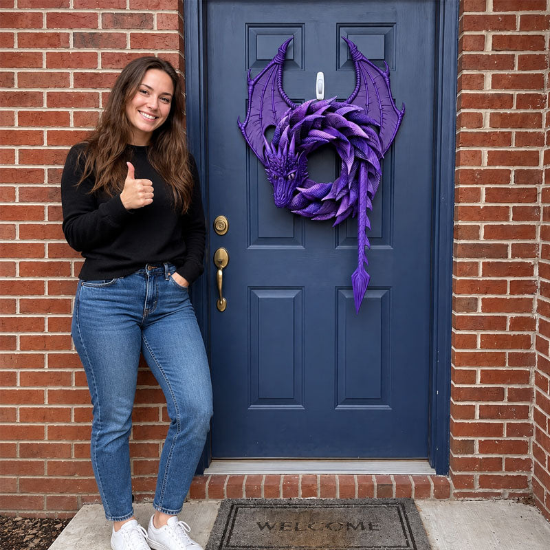 Handmade Dragon Wreath – Unique Fantasy Front Door & Wall Decor