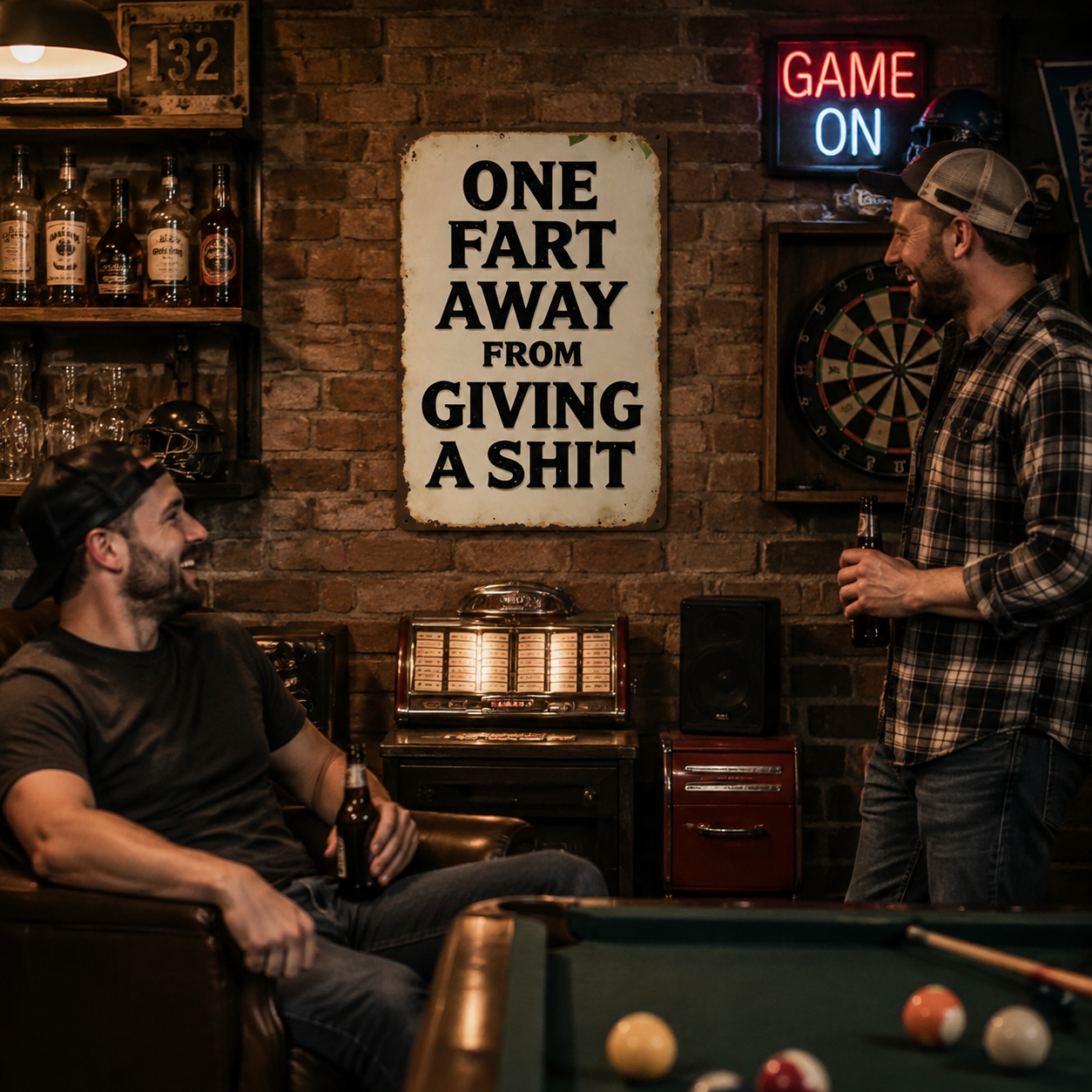 Funny Sarcastic Vintage Metal Wall Plaque | Humorous Man Cave & Bar Decor