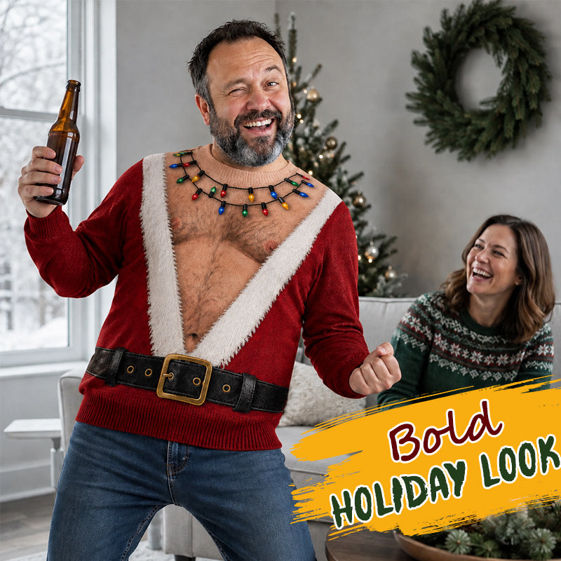 Funny Christmas Santa Shirt – Hilarious Ugly Christmas Sweater for Men