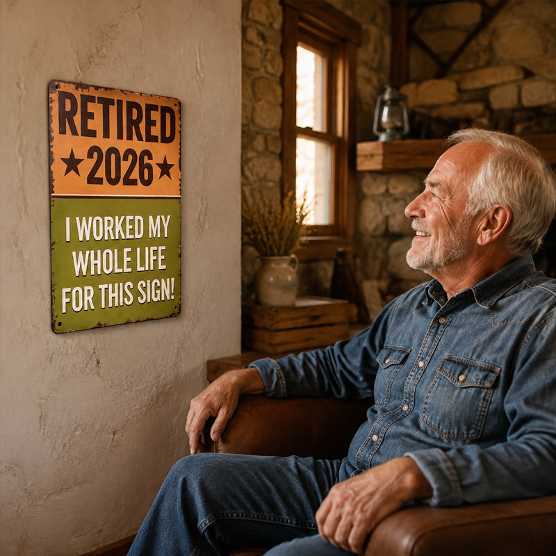Funny Retirement Sign – Retired 2026
