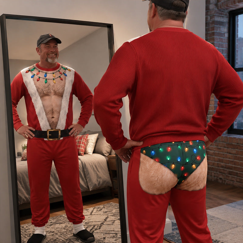 Funny Christmas Light Butt Pants 🎄