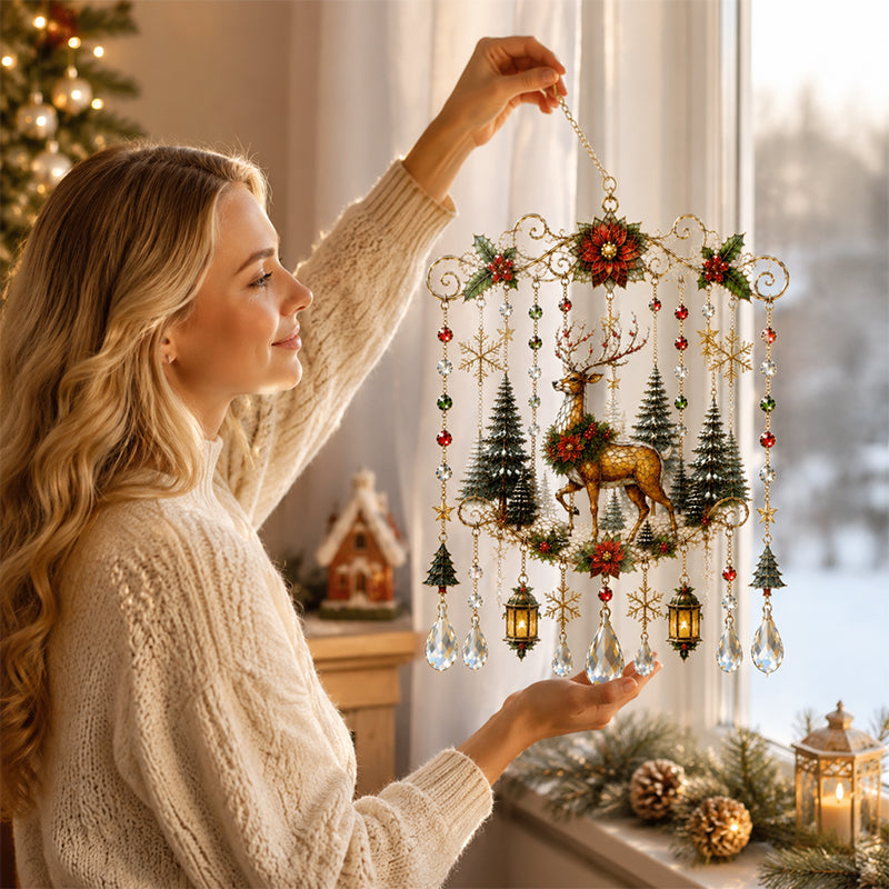 Sparkly Crystal Christmas Hanging Ornaments | Festive Window & Tree Decor