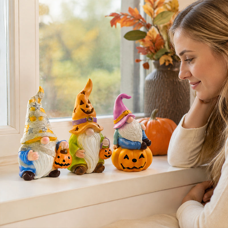 🎃🎄 Dual‑Season Gnome Figurine Set | Autumn & Christmas Indoor Tabletop Home Ornaments