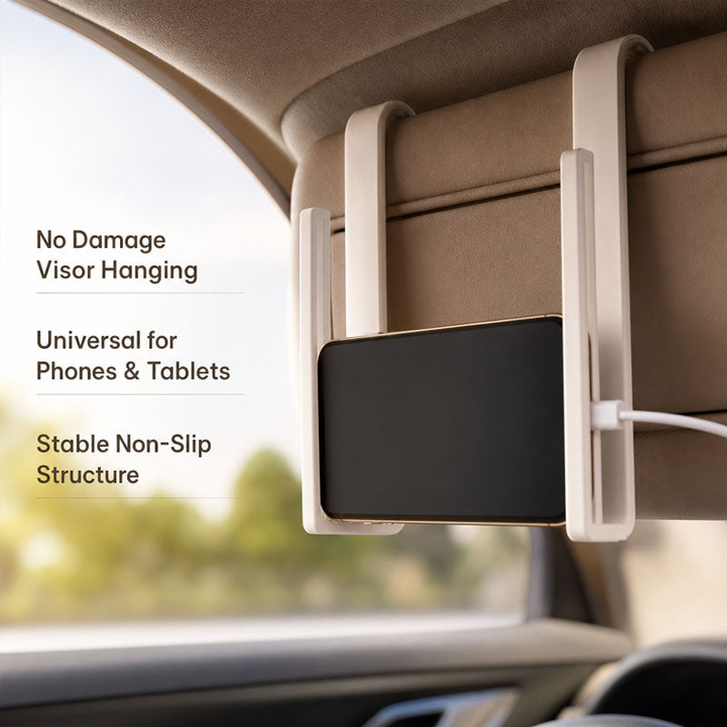 🚗Car Sun Visor Tablet & Phone Holder | Secure In-Car Clip For Passenger Entertainment