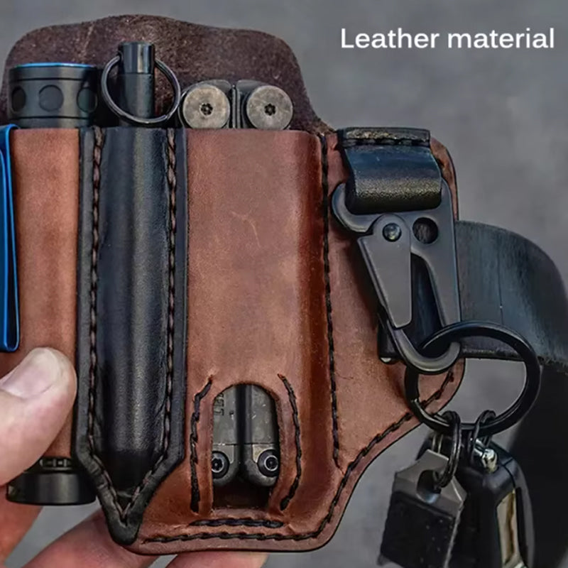 Leather Multi‑Tool Belt Pouch | Utility Storage Work Bag