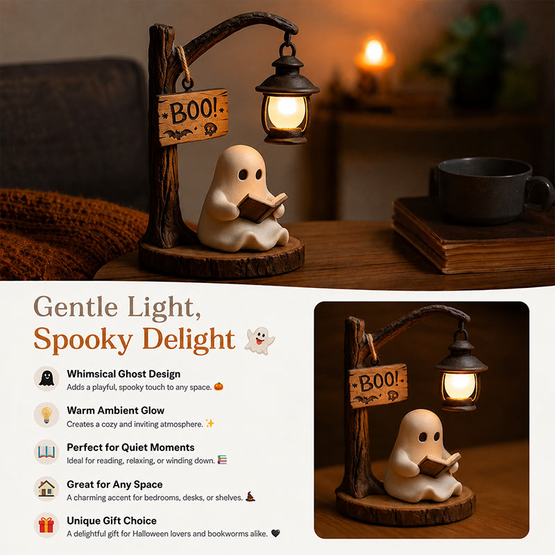Cosy Lit Ghost Ornament – Gentle Soft Halloween Table Lamp For Cottage Homes 🍂