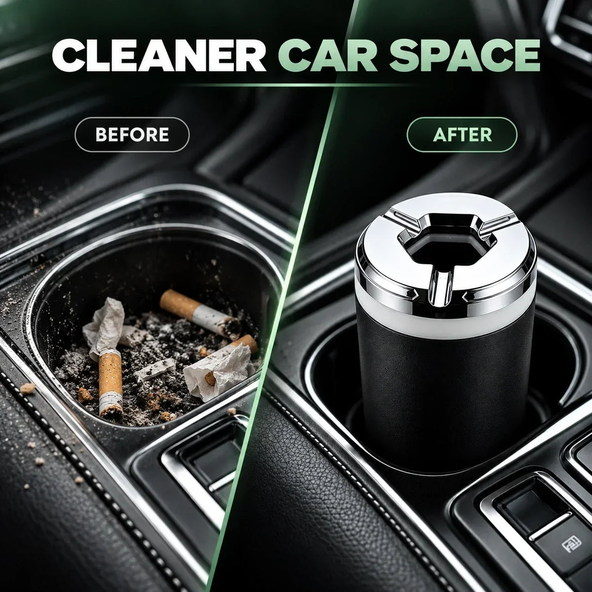 🚗 Premium Car Ashtray – Rotating Sealed Lid & Heat-Resistant Ceramic Inner Liner