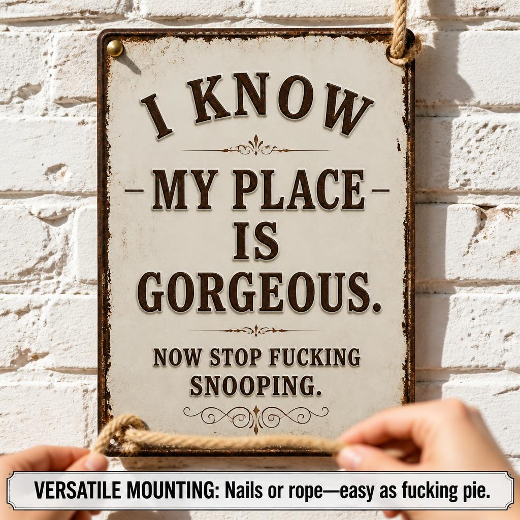 🏡 Cheeky Wall Sign | Playful Decor To Deter Unwanted Onlookers For British Homes