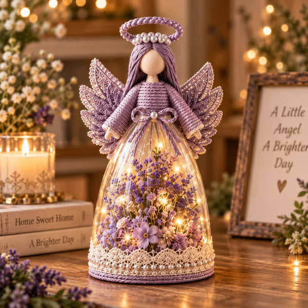 ⏳ 50% OFF – 👼 Blooming Guardian Angel Light | Warm LED Floral Angel Figurine, Meaningful Home Gift ✨